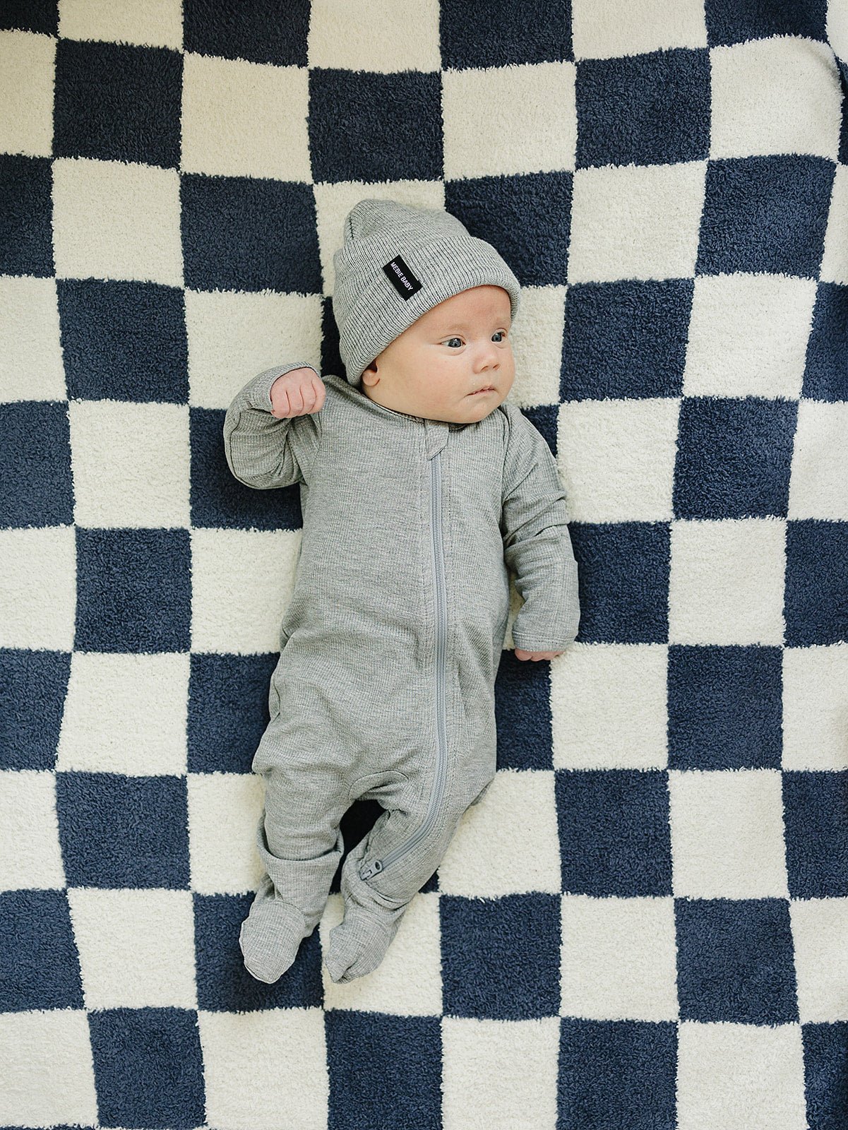 Heather Grey Ribbed Bamboo Zipper - Mack & Harvie