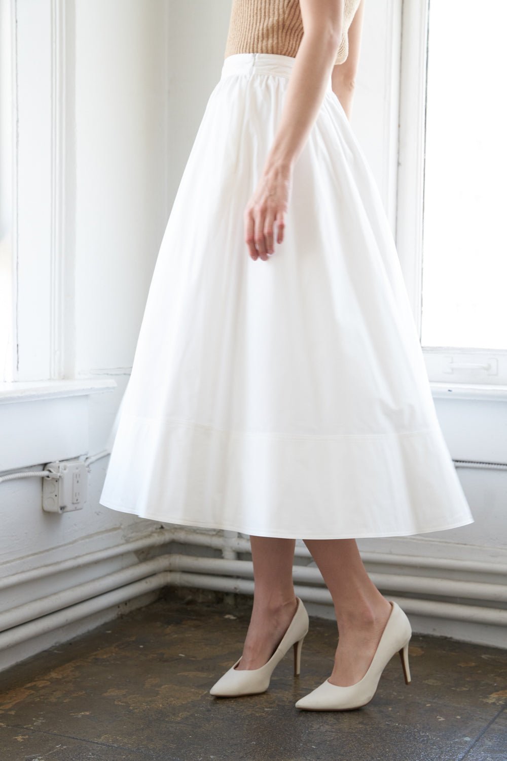 HOLDING ON TIGHT POPLIN MIDI SKIRT - Mack & Harvie