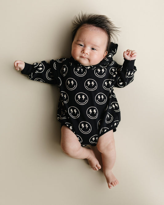 Hooded Bubble Romper | Electric Smiley - Mack & Harvie