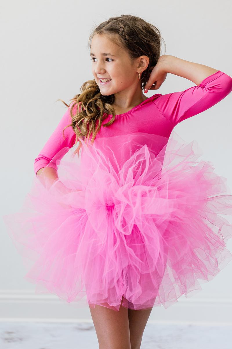 Hot Pink 3/4 Tutu Leotard - Mack & Harvie