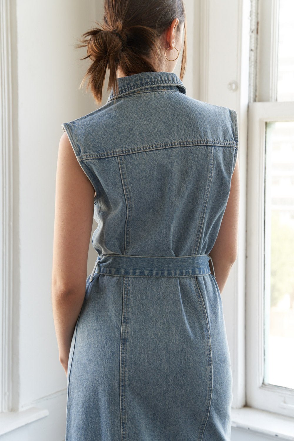 JUST FOLLOW ME DENIM MIDI DRESS - Mack & Harvie