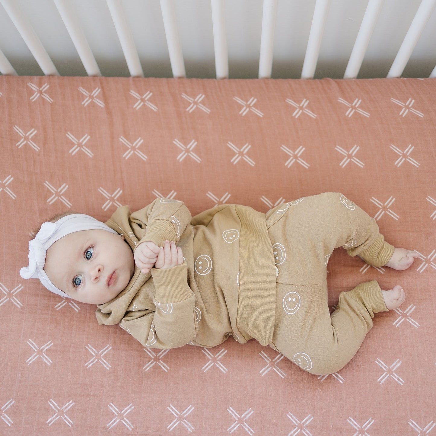 Just Peachy Muslin Crib Sheet - Mack & Harvie