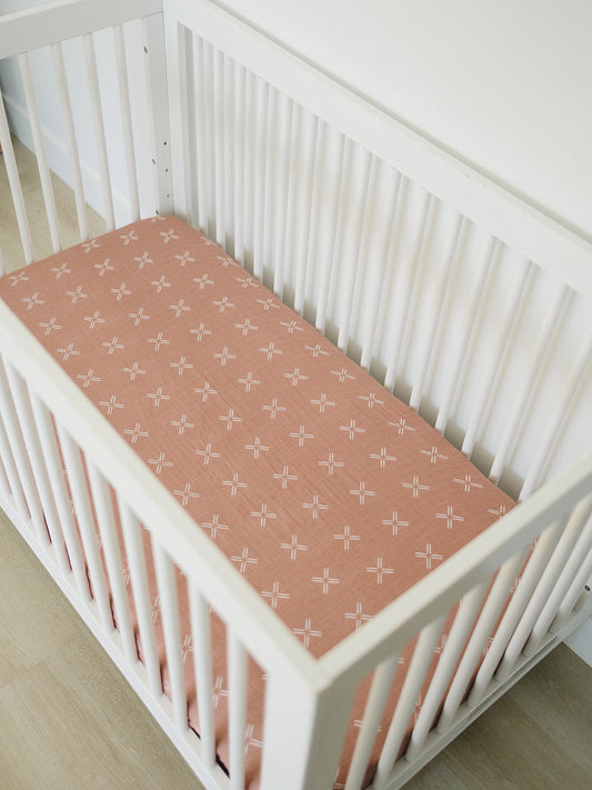 Just Peachy Muslin Crib Sheet - Mack & Harvie