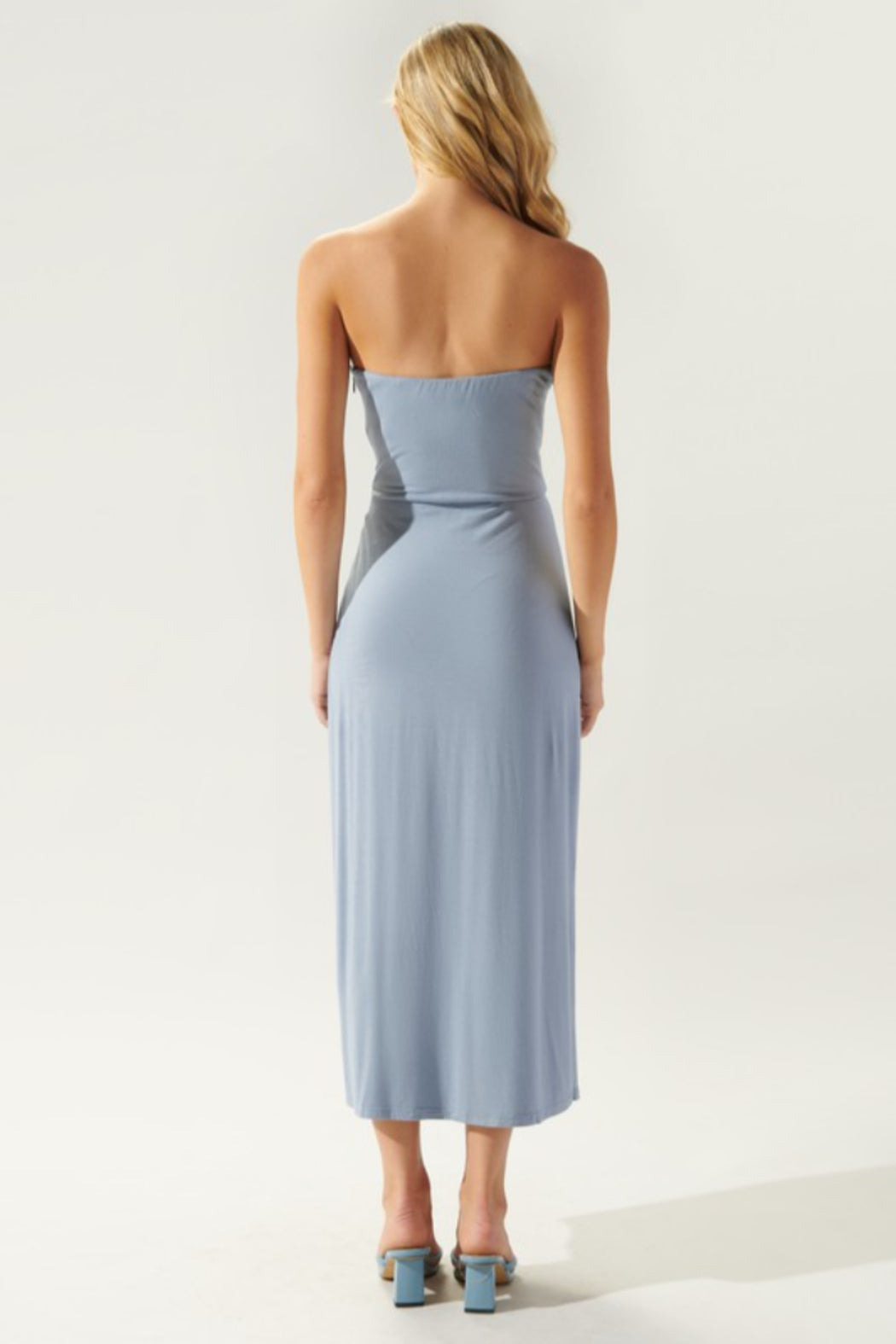 Knit Strapless Midi Dress