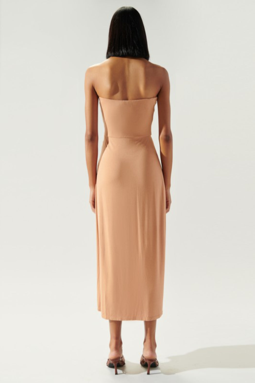 Knit Strapless Midi Dress