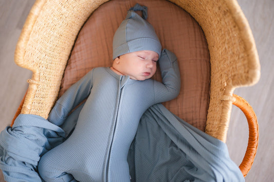 Knot Hat - Arona Blue Ribbed - Mack & Harvie