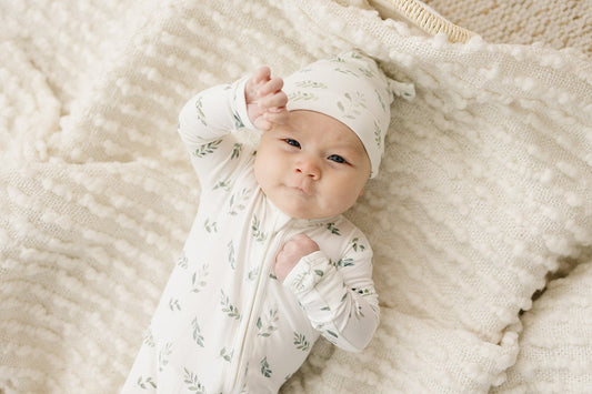 Knot Hat - Green Leaves - Mack & Harvie