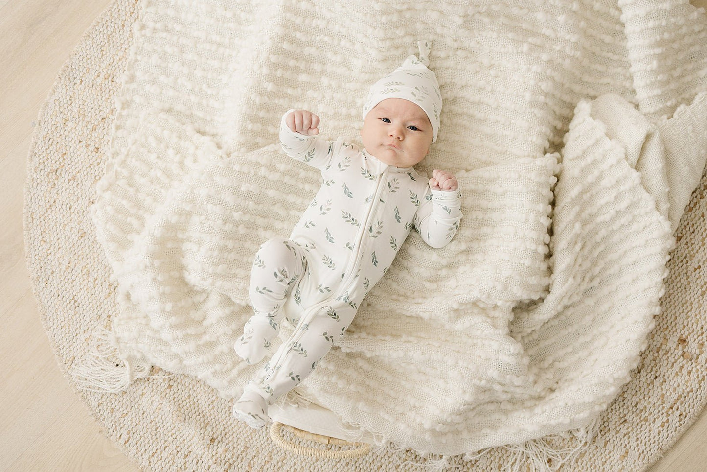 Knot Hat - Green Leaves - Mack & Harvie