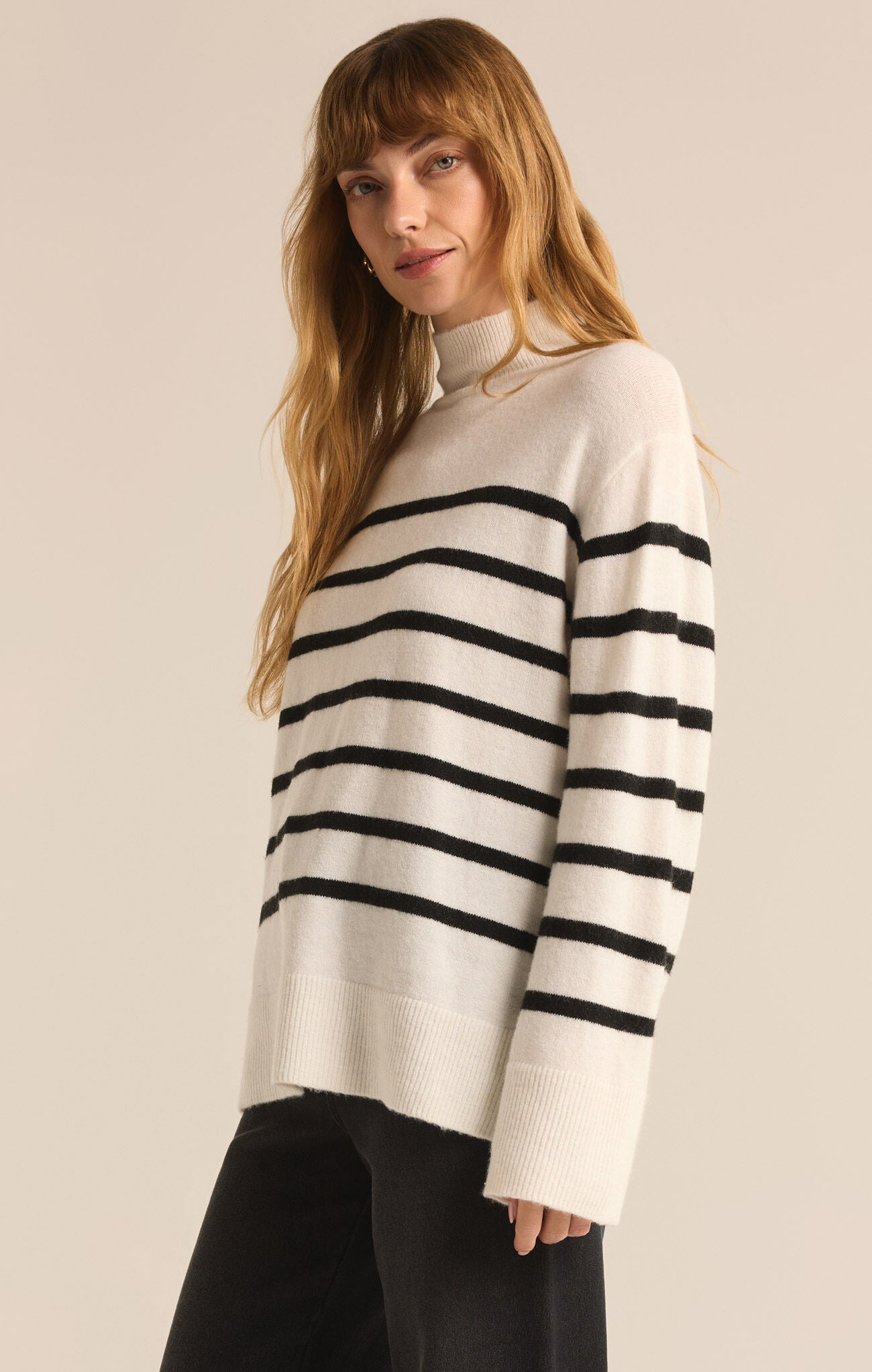 FIN STRIPE TURTLENECK SWEATER