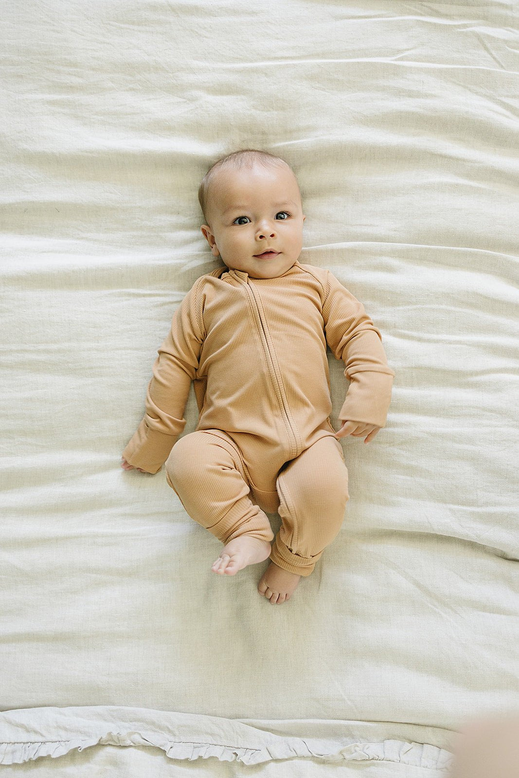 Latte Ribbed Bamboo Zipper - Mack & Harvie