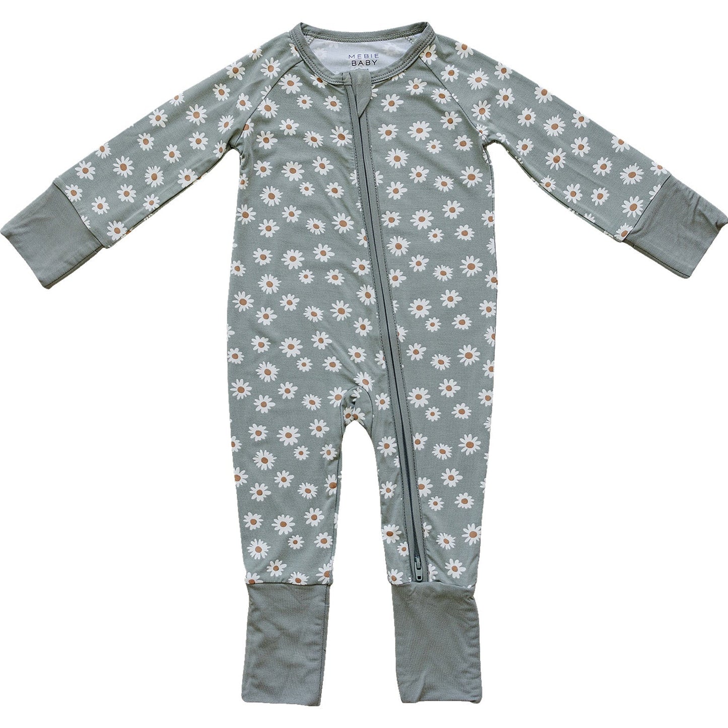 Light Green Daisy Bamboo Zipper - Mack & Harvie