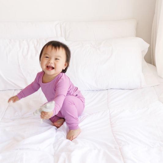 LONG SLEEVE 2 PIECE SETS - Lilac Ribbed - Mack & Harvie