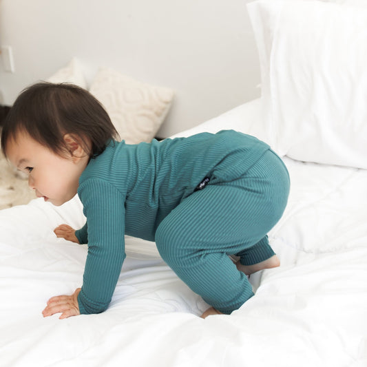 LONG SLEEVE 2 PIECE SETS - Peacock Ribbed - Mack & Harvie