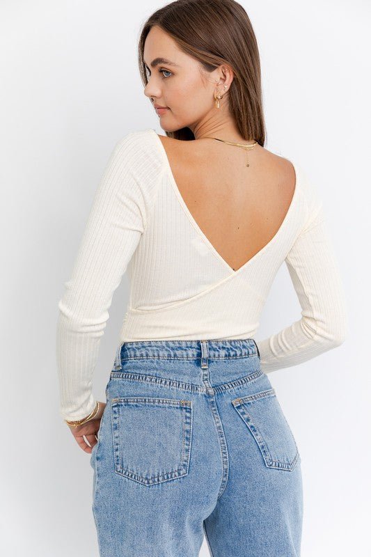 Long Sleeve Surplice Bodysuit - Mack & Harvie