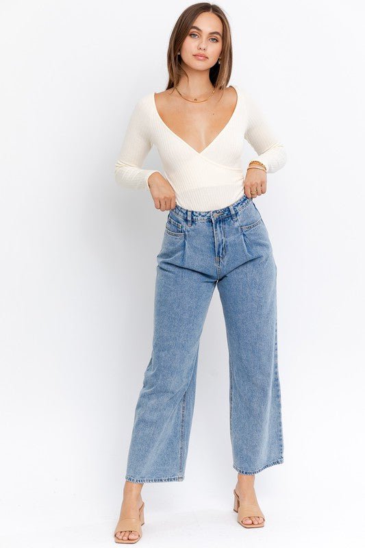 Long Sleeve Surplice Bodysuit - Mack & Harvie