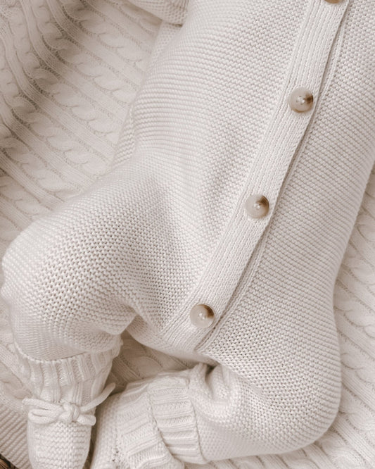 Luna + Luca Classic Purl Knit Jumpsuit - White - Mack & Harvie