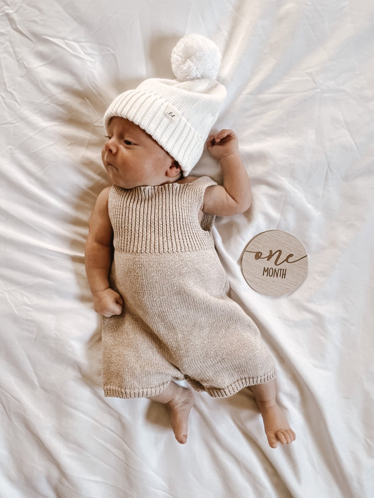 Luna + Luca Rib Detail Short Romper - Heather Beige - Mack & Harvie