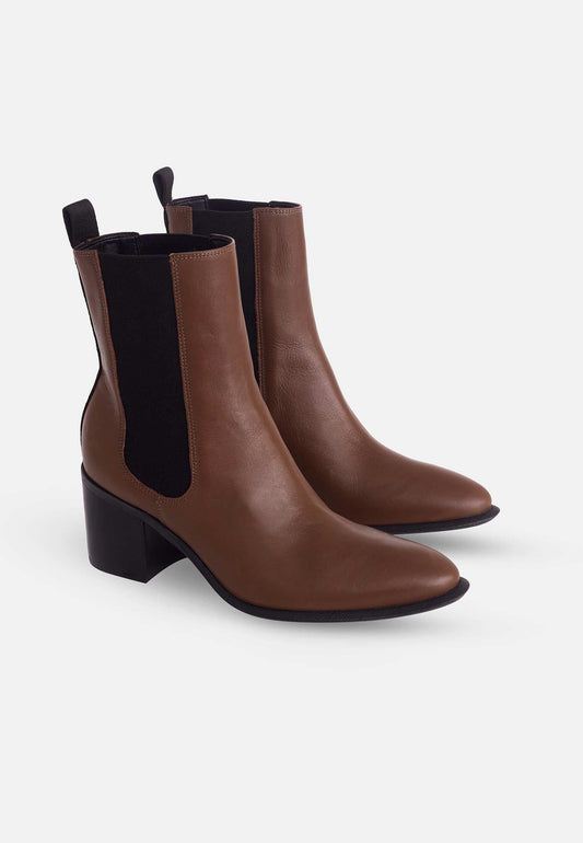 Brown Leather Ankle Boots Canna