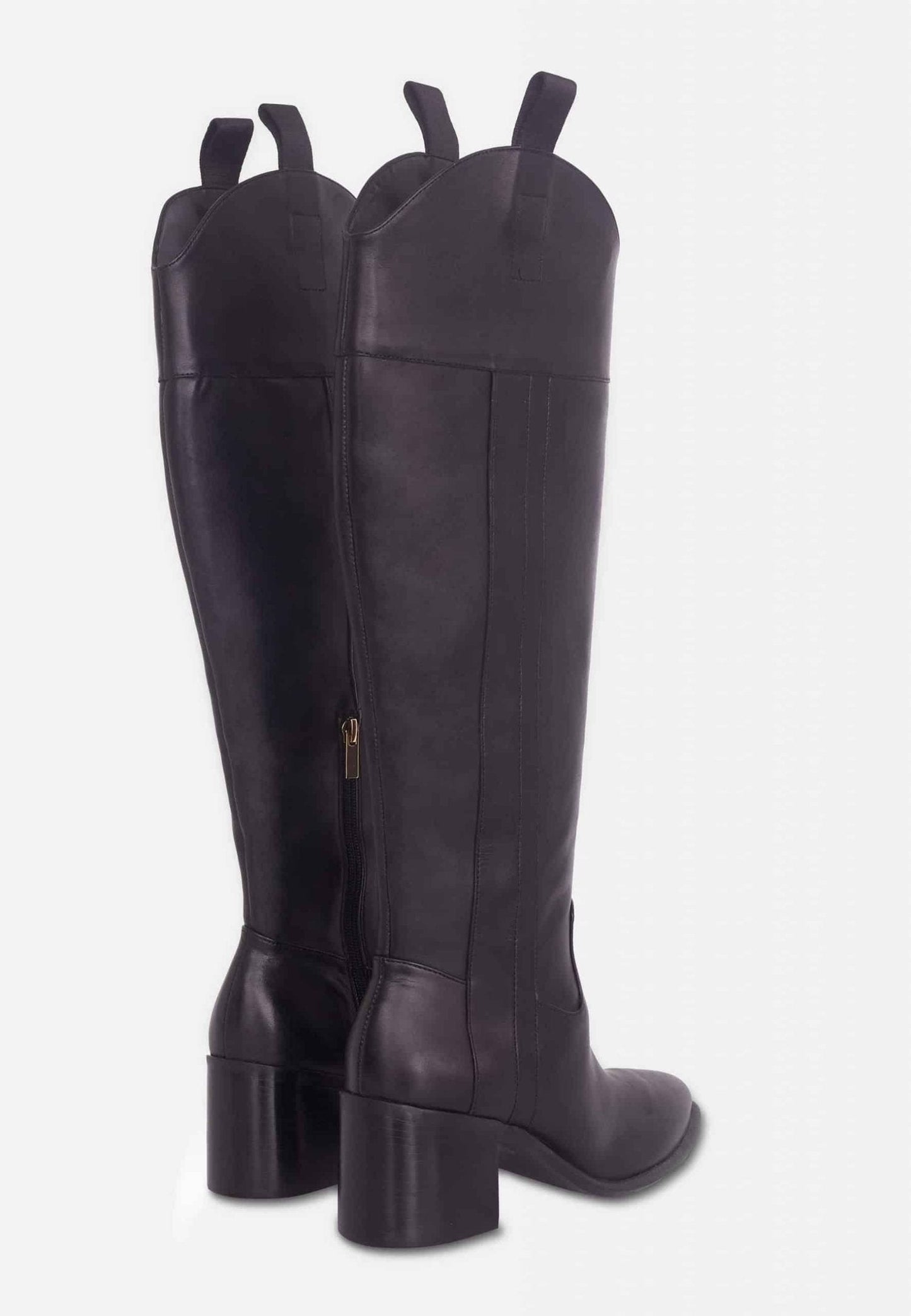 Brown Calf Leather Knee-High Boots