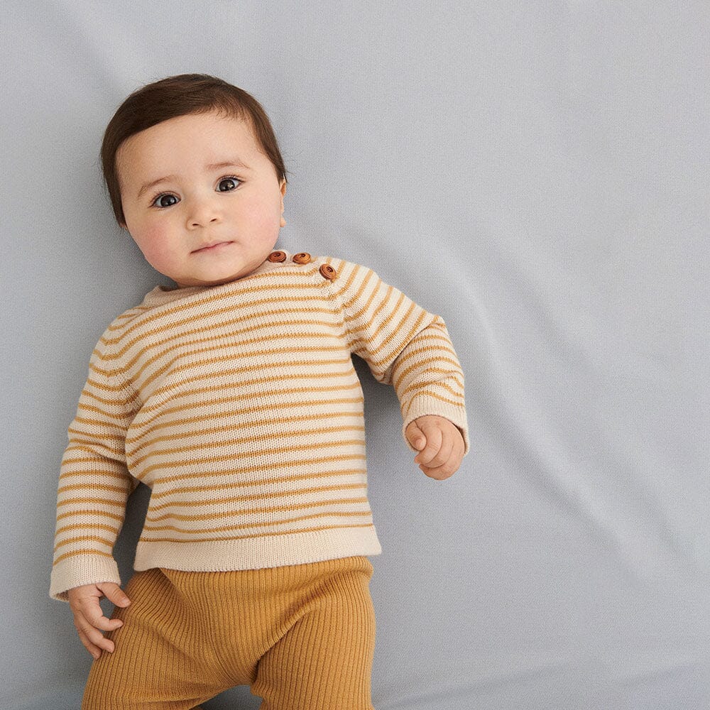 Merino Baby Sweater - Ecru/Hay - Mack & Harvie