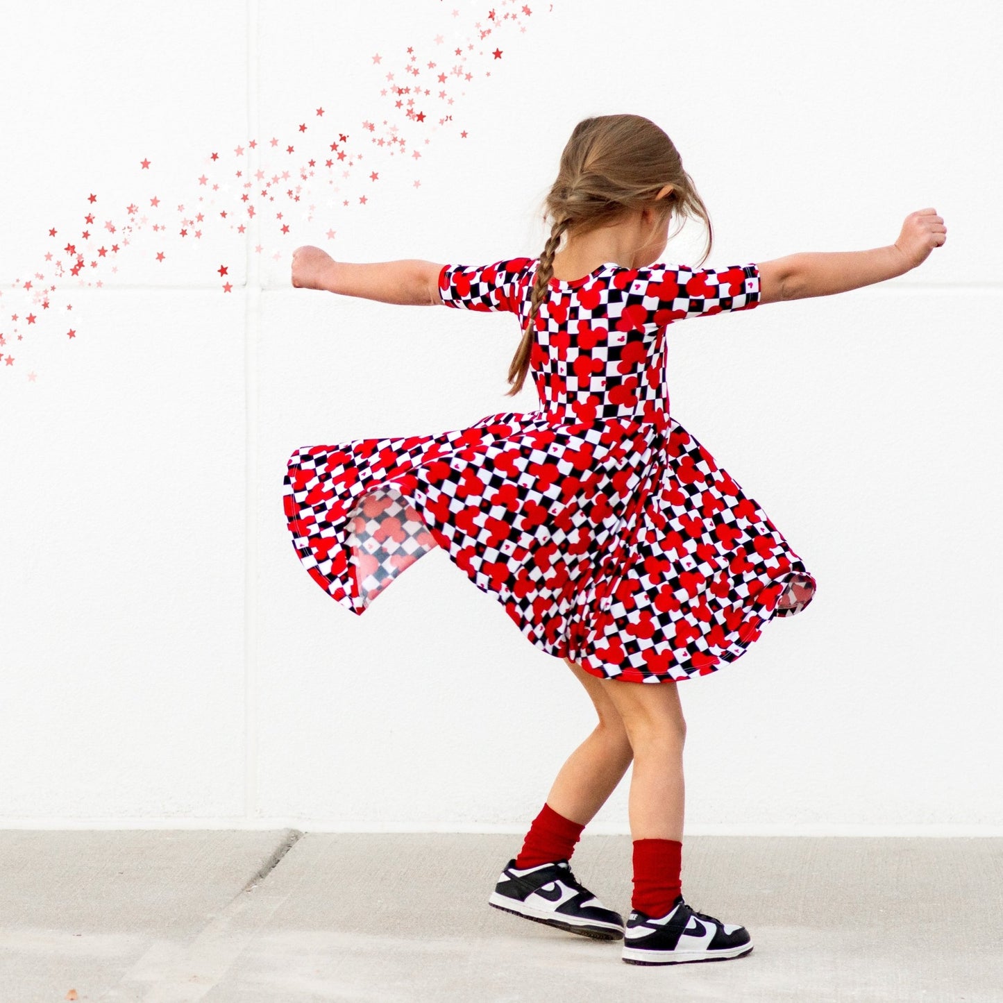 MID SLEEVE TWIRL DRESS - Roo Magic - Mack & Harvie