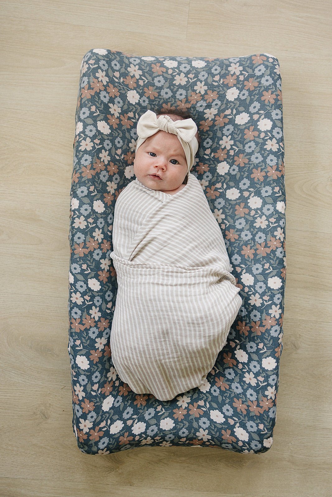 Midnight Floral Print Muslin Changing Pad Cover - Mack & Harvie