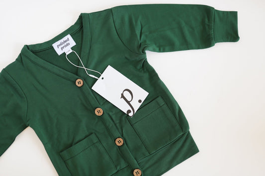 Mini Grandpa Cardigan in Fir - Mack & Harvie