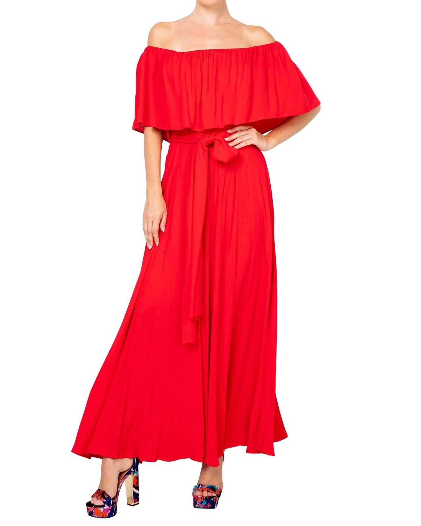 Morning Glory Maxi Dress - Cherry - Mack & Harvie