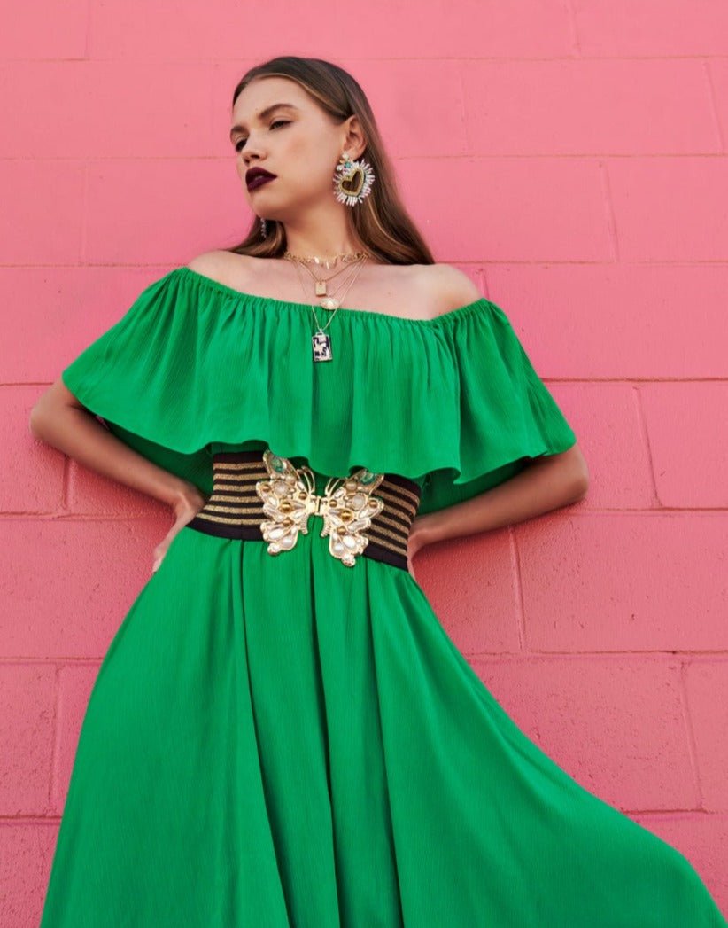 Morning Glory Maxi Dress - Emerald - Mack & Harvie