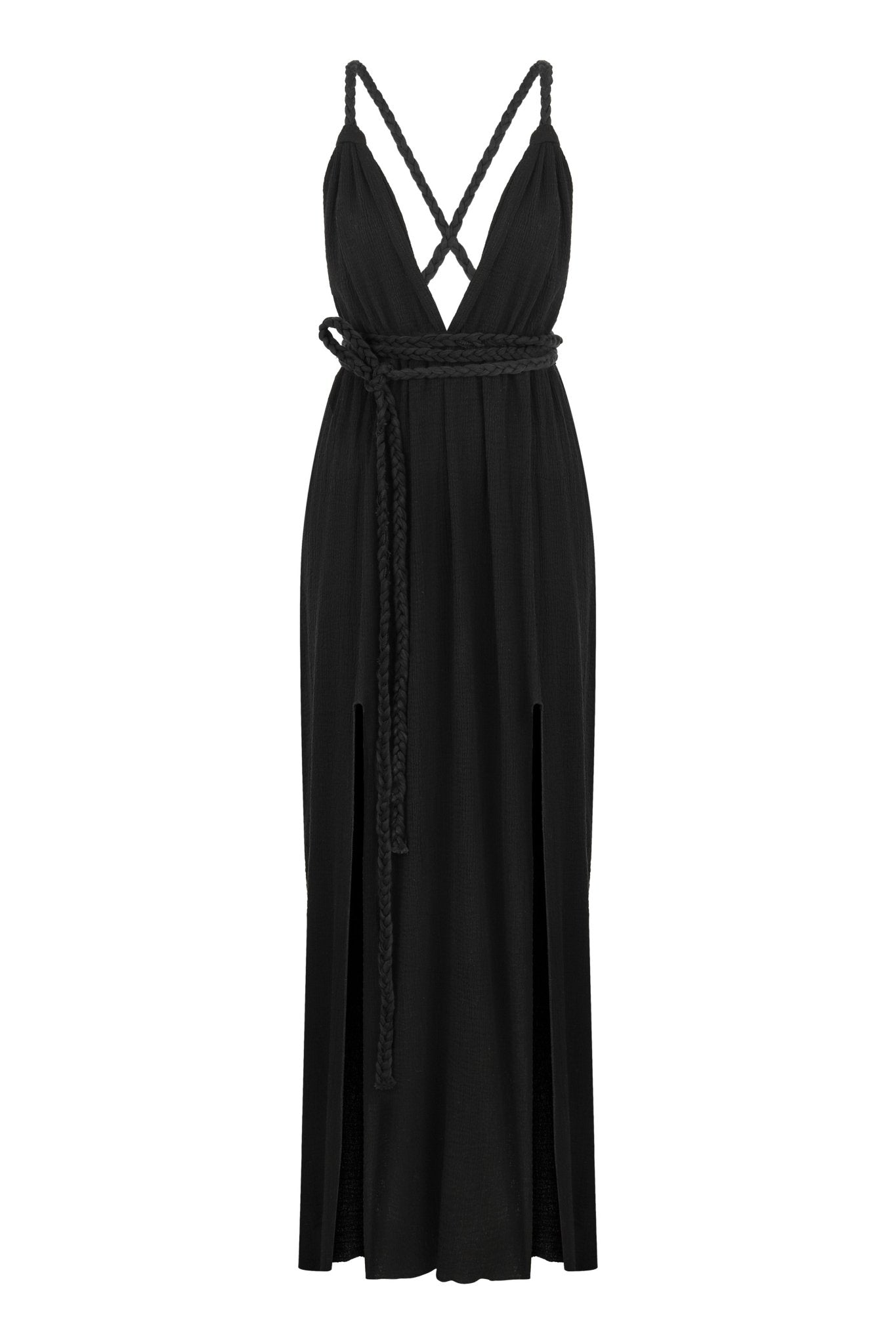 Muse Braided Straps Dress - Black - Mack & Harvie