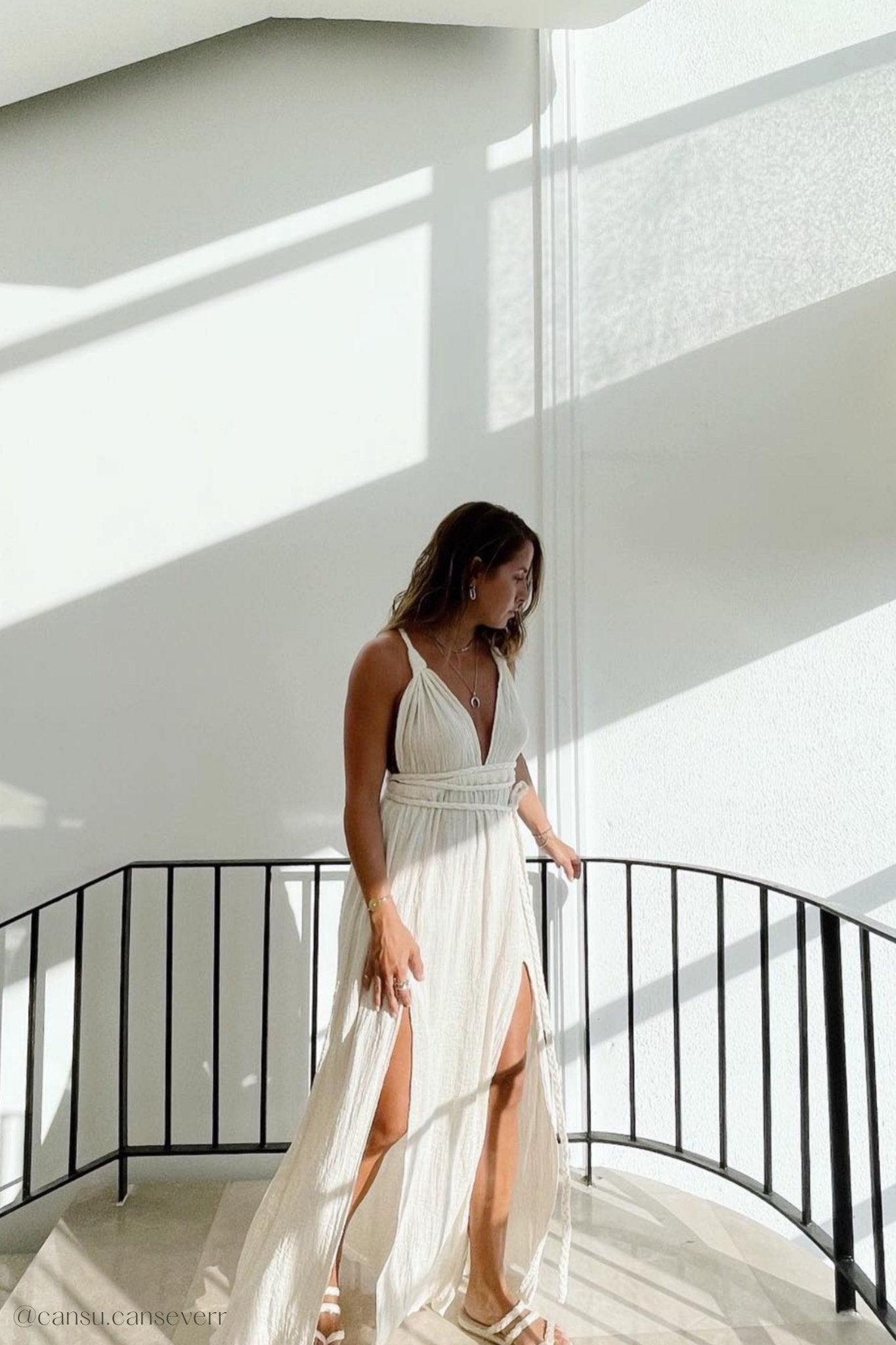 Muse Braided Straps Dress - Natural - Mack & Harvie