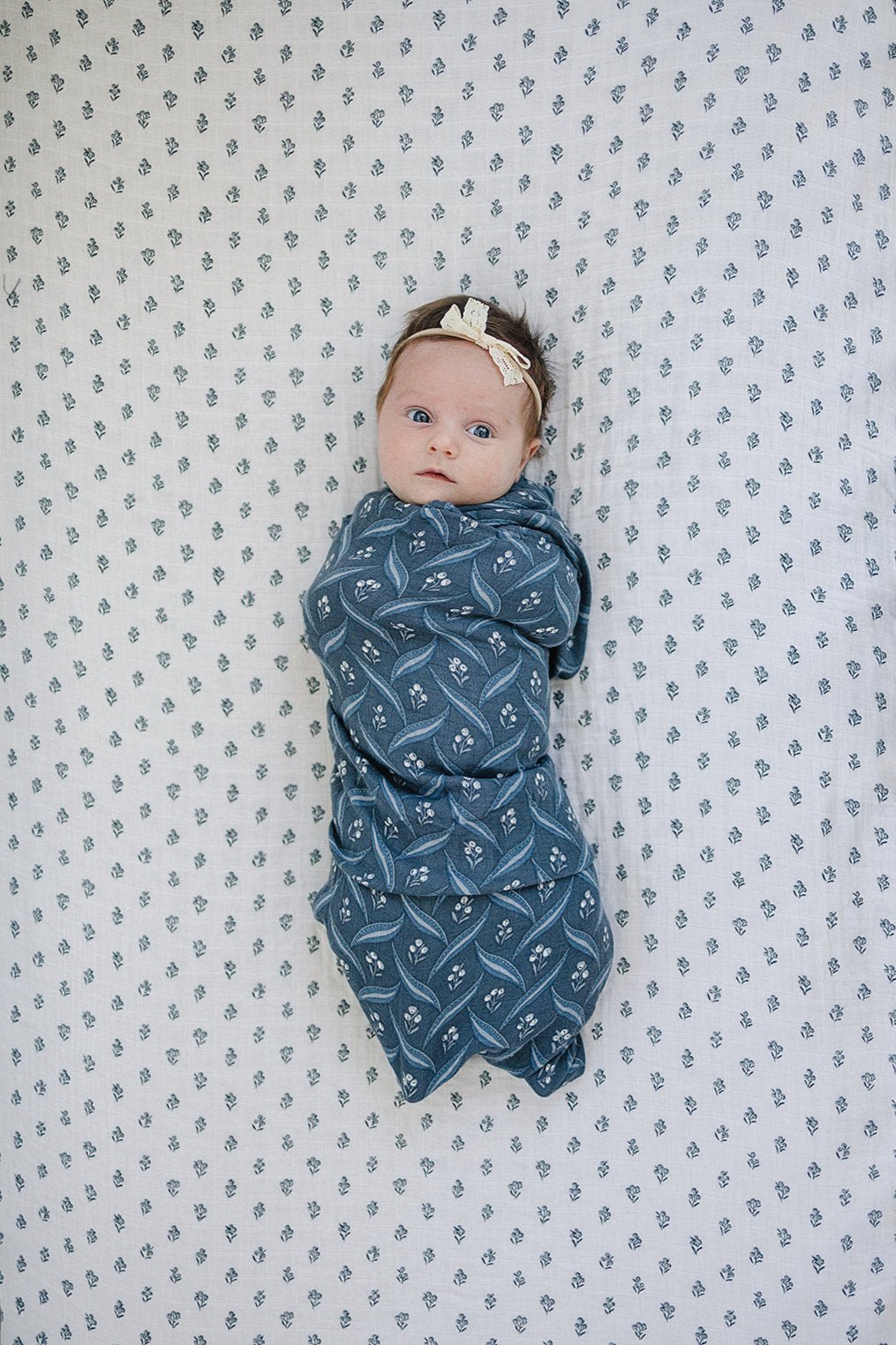 Navy Berry Muslin Swaddle Blanket - Mack & Harvie
