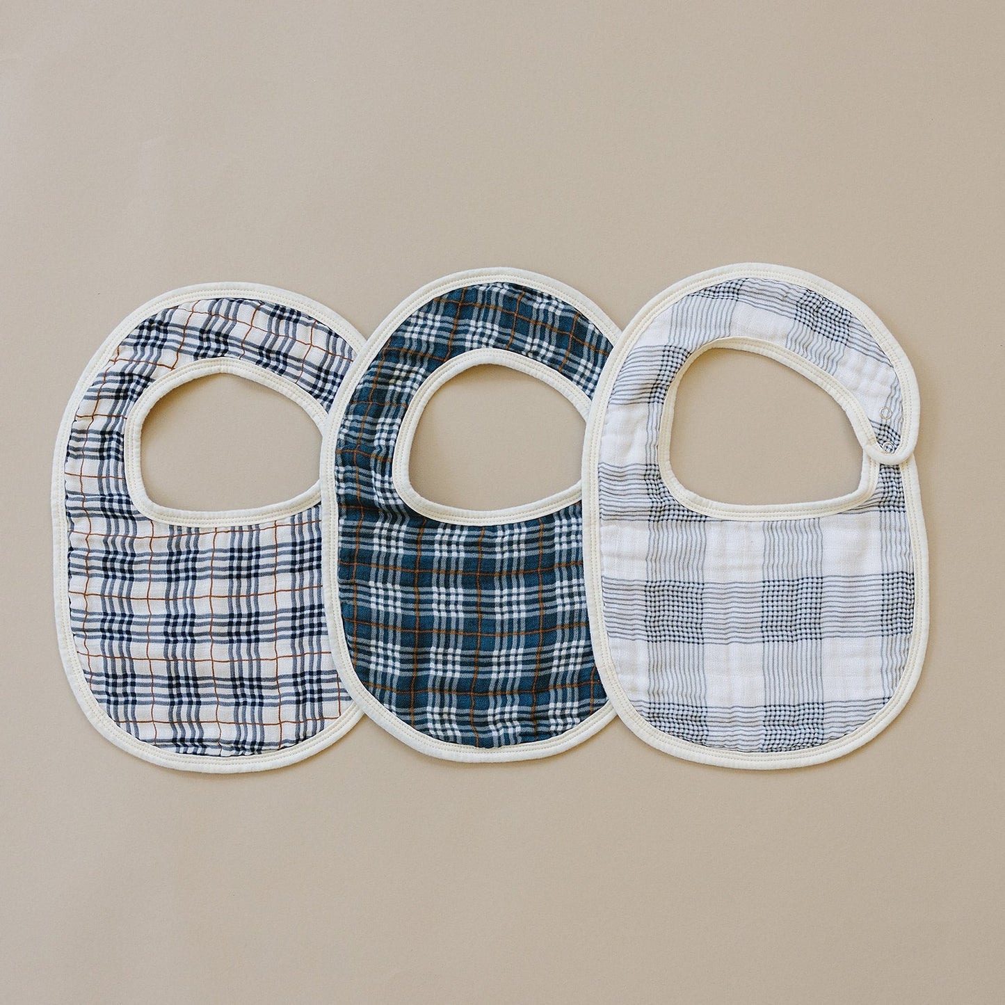 Navy Plaid Classic Muslin Bib - Mack & Harvie