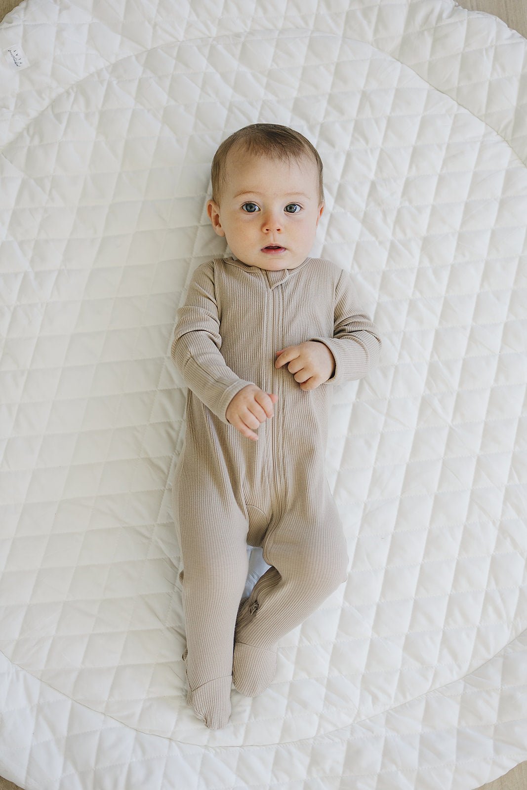 Oatmeal Organic Cotton Ribbed Zipper - Mack & Harvie