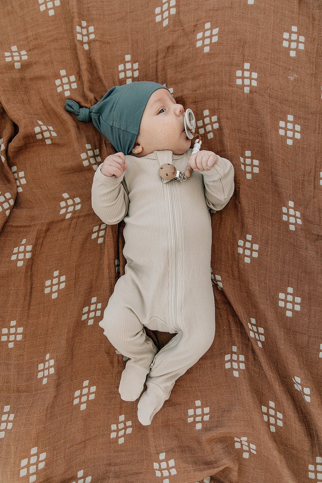 Oatmeal Organic Cotton Ribbed Zipper - Mack & Harvie