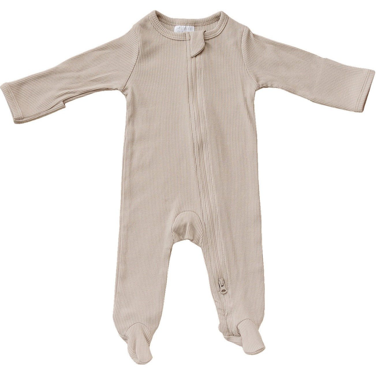 Oatmeal Organic Cotton Ribbed Zipper - Mack & Harvie