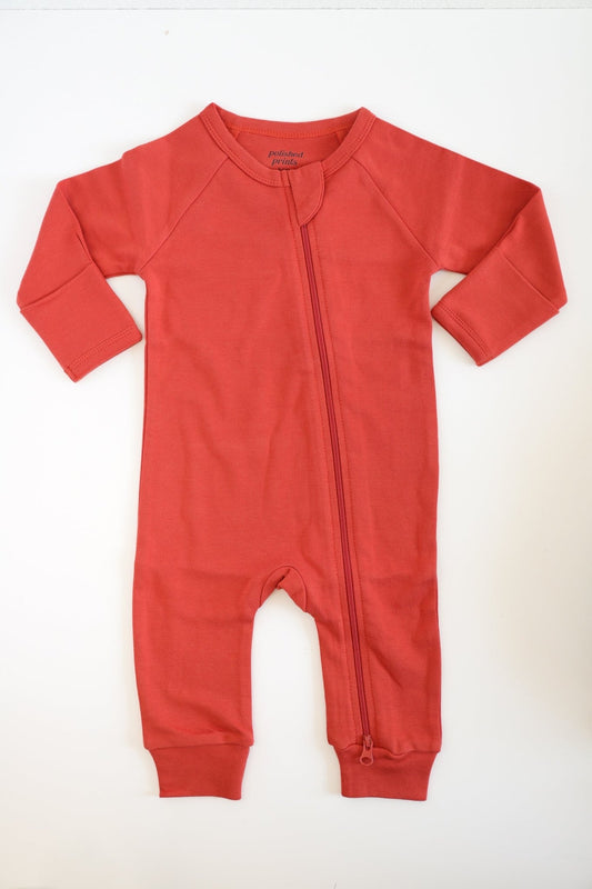 Organic Cotton Baby Zipper Sleeper in Cherry - Mack & Harvie