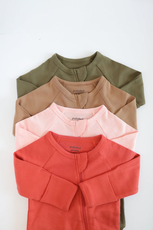 Organic Cotton Baby Zipper Sleeper in Olive - Mack & Harvie