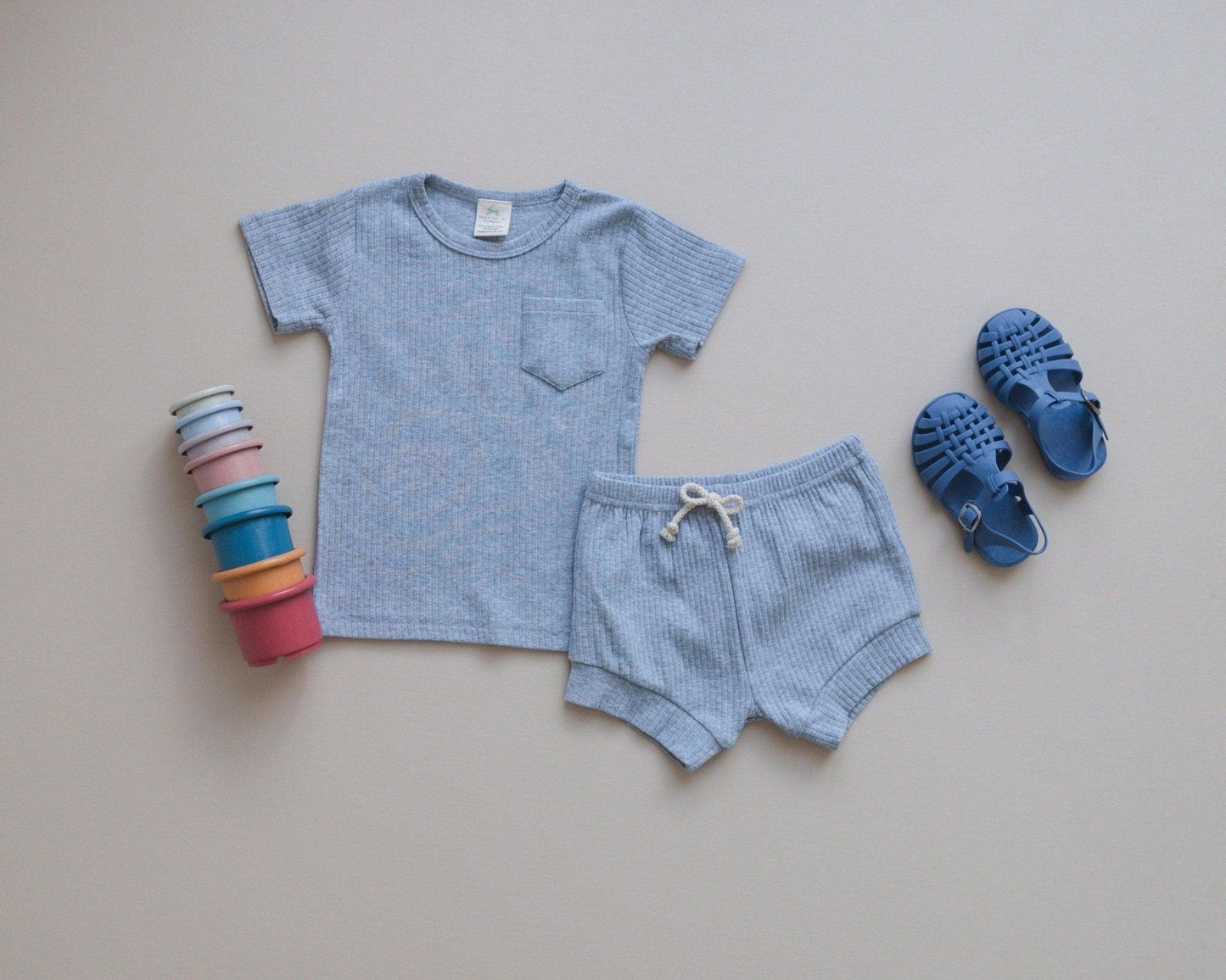 Organic Cotton Ribbed 2pc Outfit - more colors