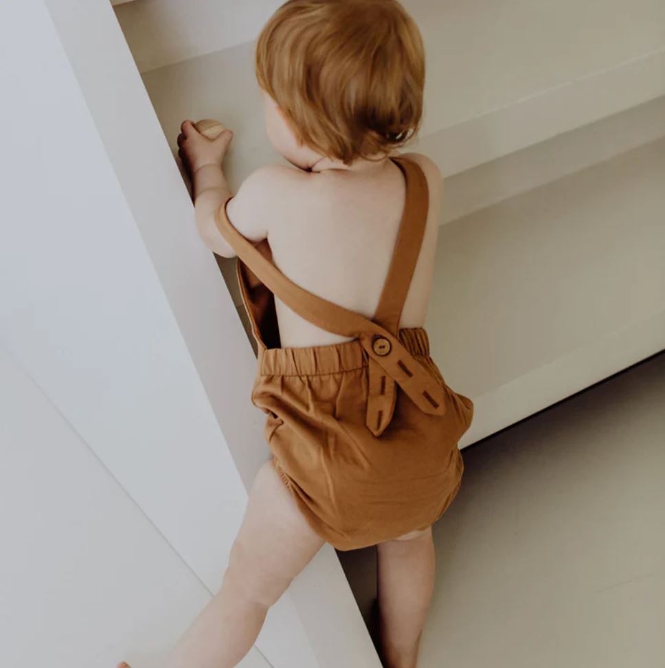 Organic Strap Romper - Fawn - Mack & Harvie
