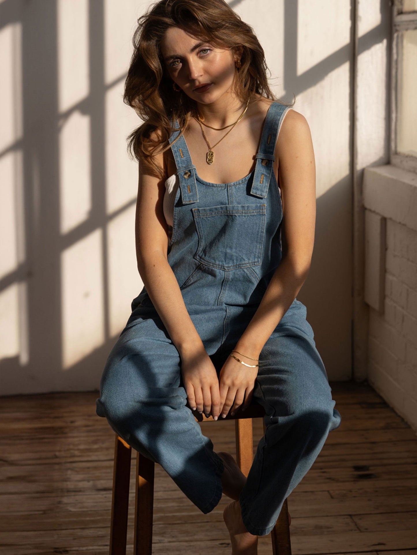 The Oversized Denim Dungaree - Women's