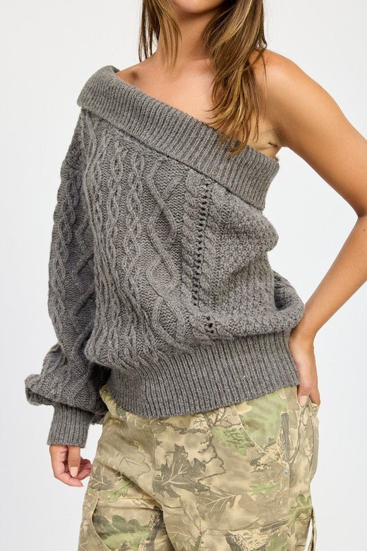OVERSIZED ONE SHOULDER SWEATER - Mack & Harvie