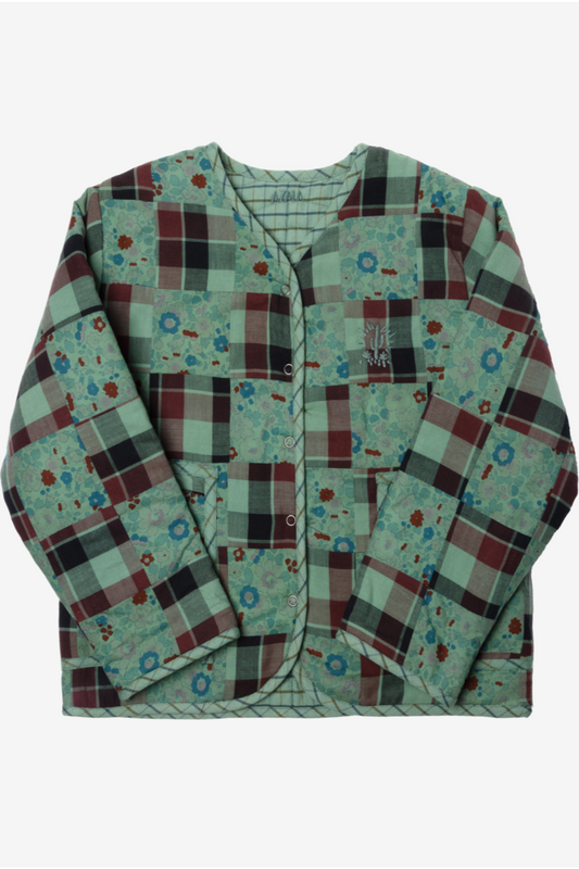 Reversible Kids Jacket - Celadon Patchwork
