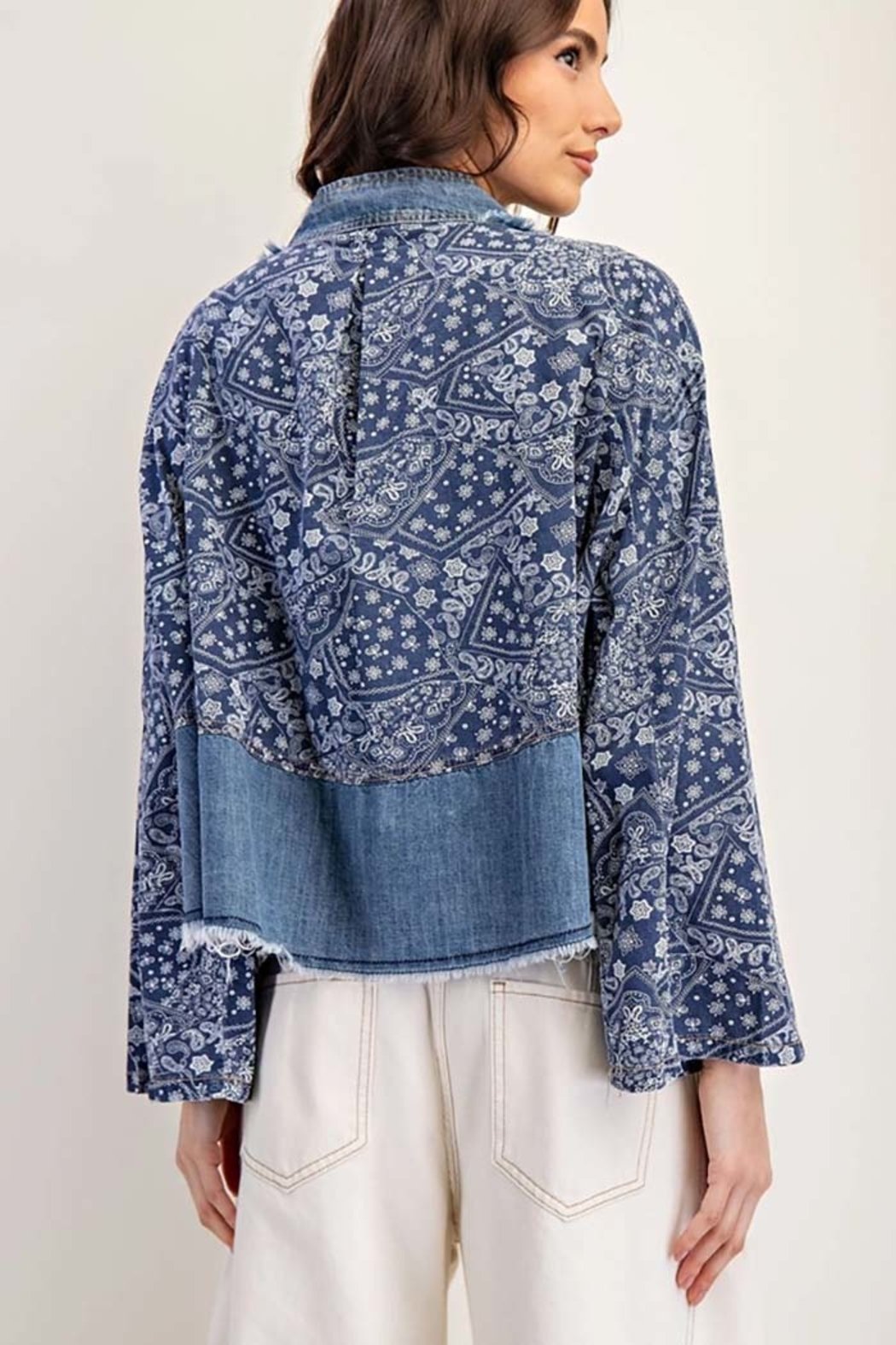 Paisley Mix Denim Boho Western Jacket