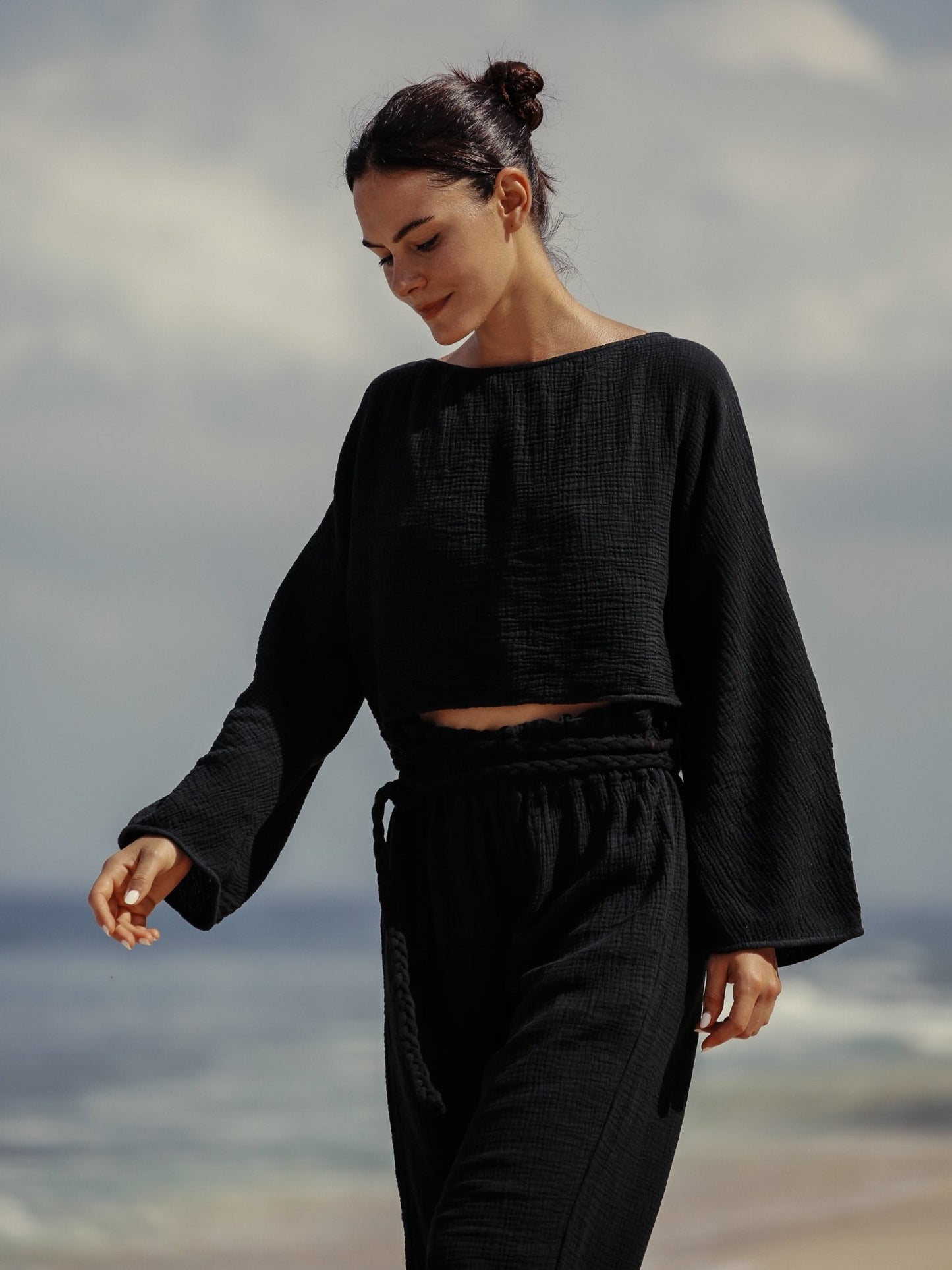 Paloma Paper Bag Pants - Black - Mack & Harvie