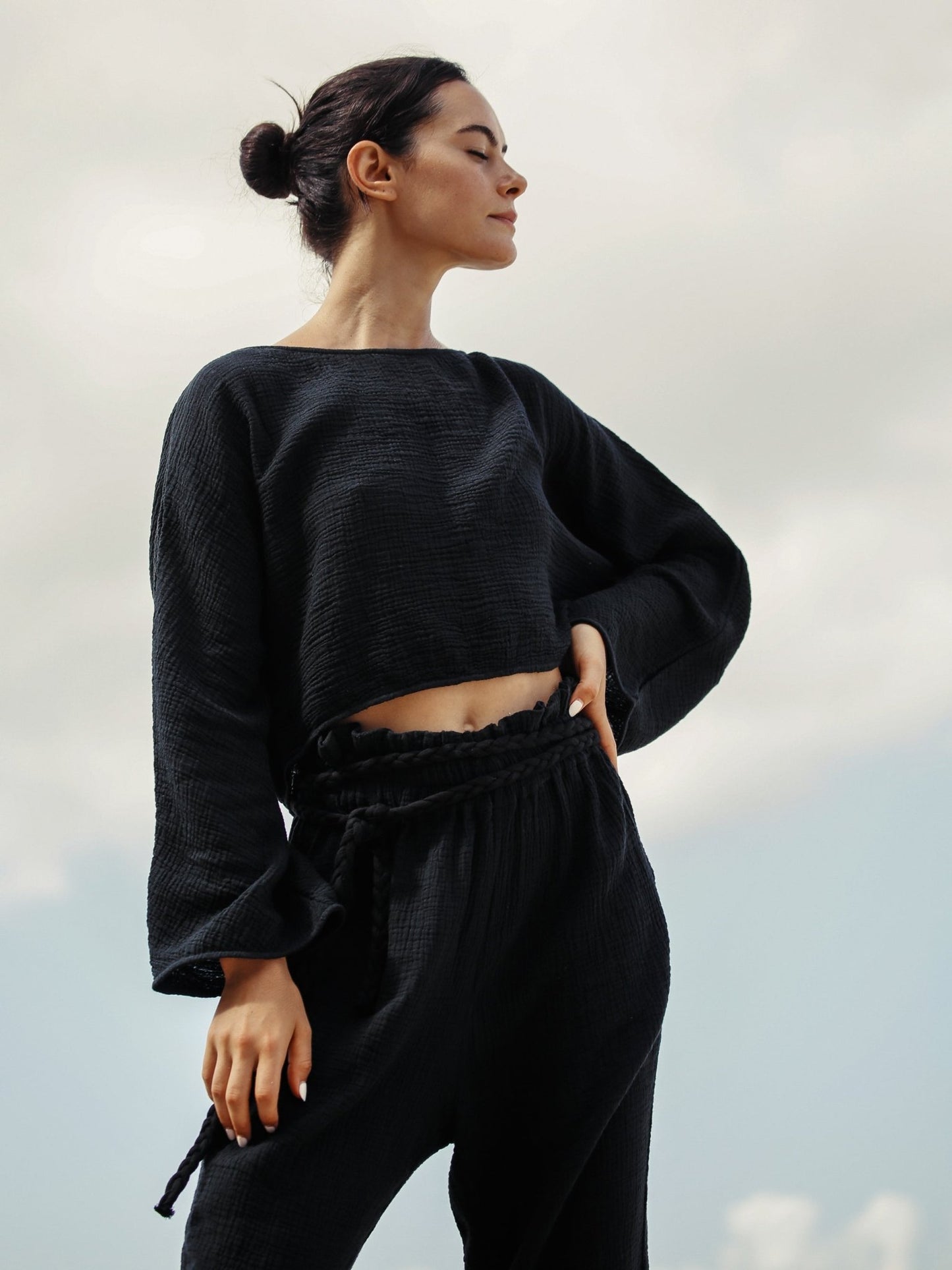 Paloma Paper Bag Pants - Black - Mack & Harvie