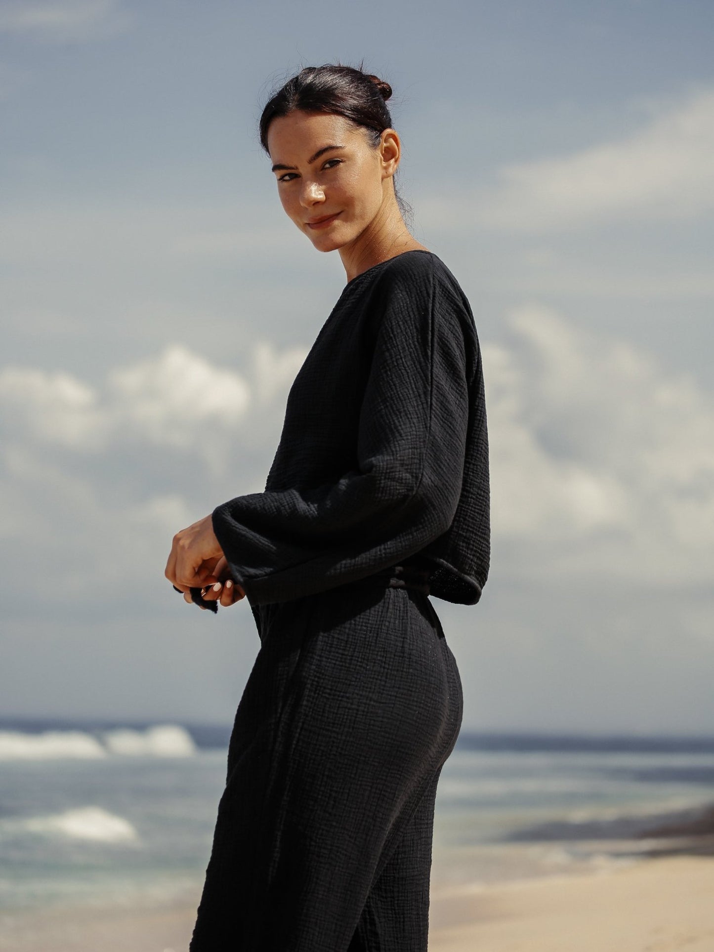 Paloma Paper Bag Pants - Black - Mack & Harvie