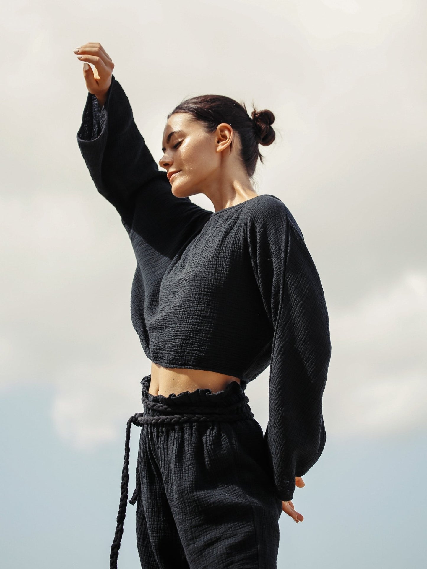 Paloma Paper Bag Pants - Black - Mack & Harvie