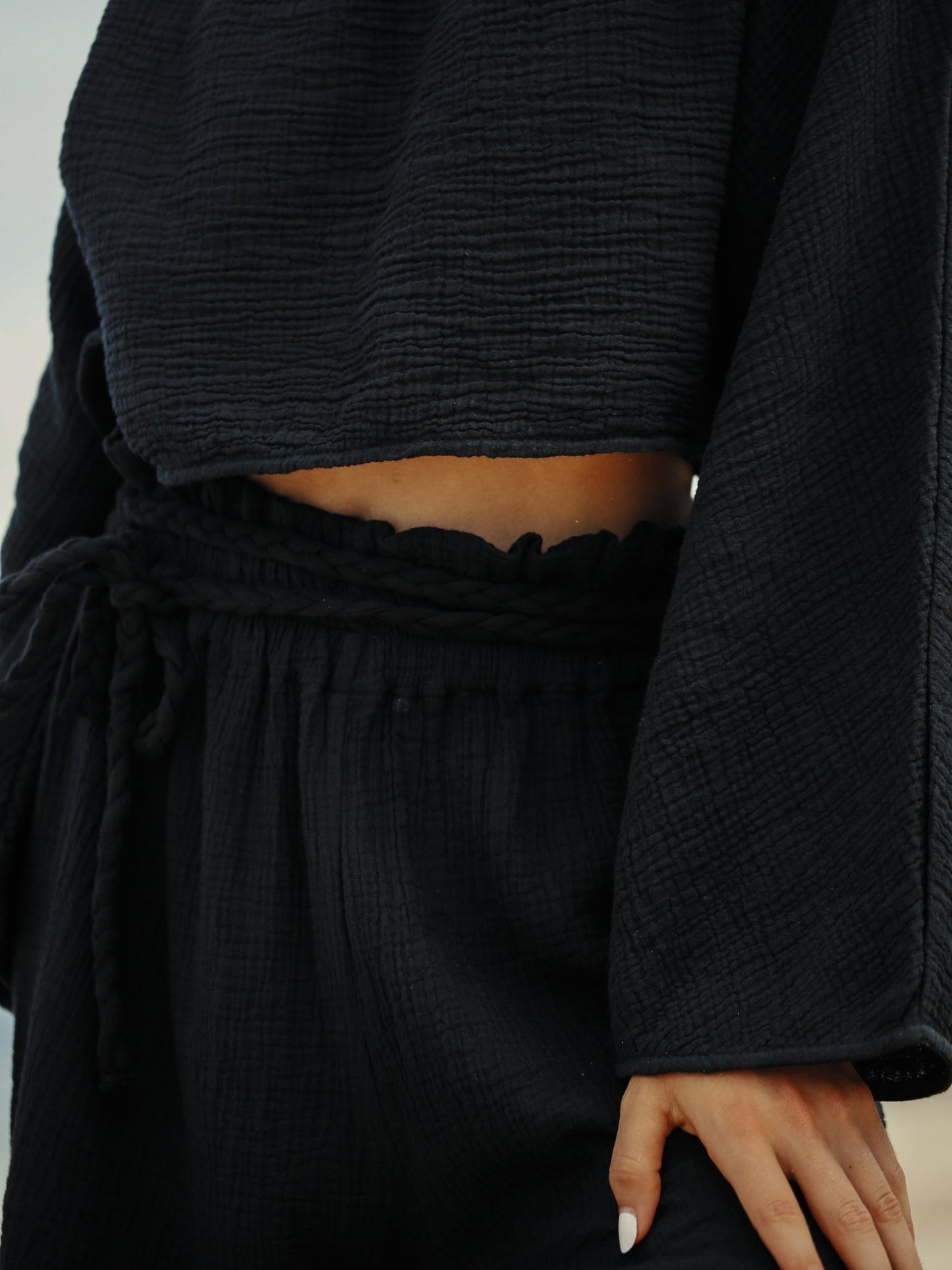 Paloma Paper Bag Pants - Black - Mack & Harvie