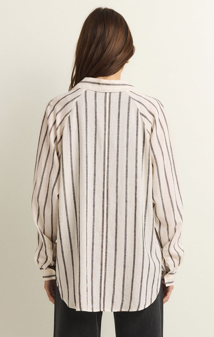 PERFECT LINEN STRIPE TOP